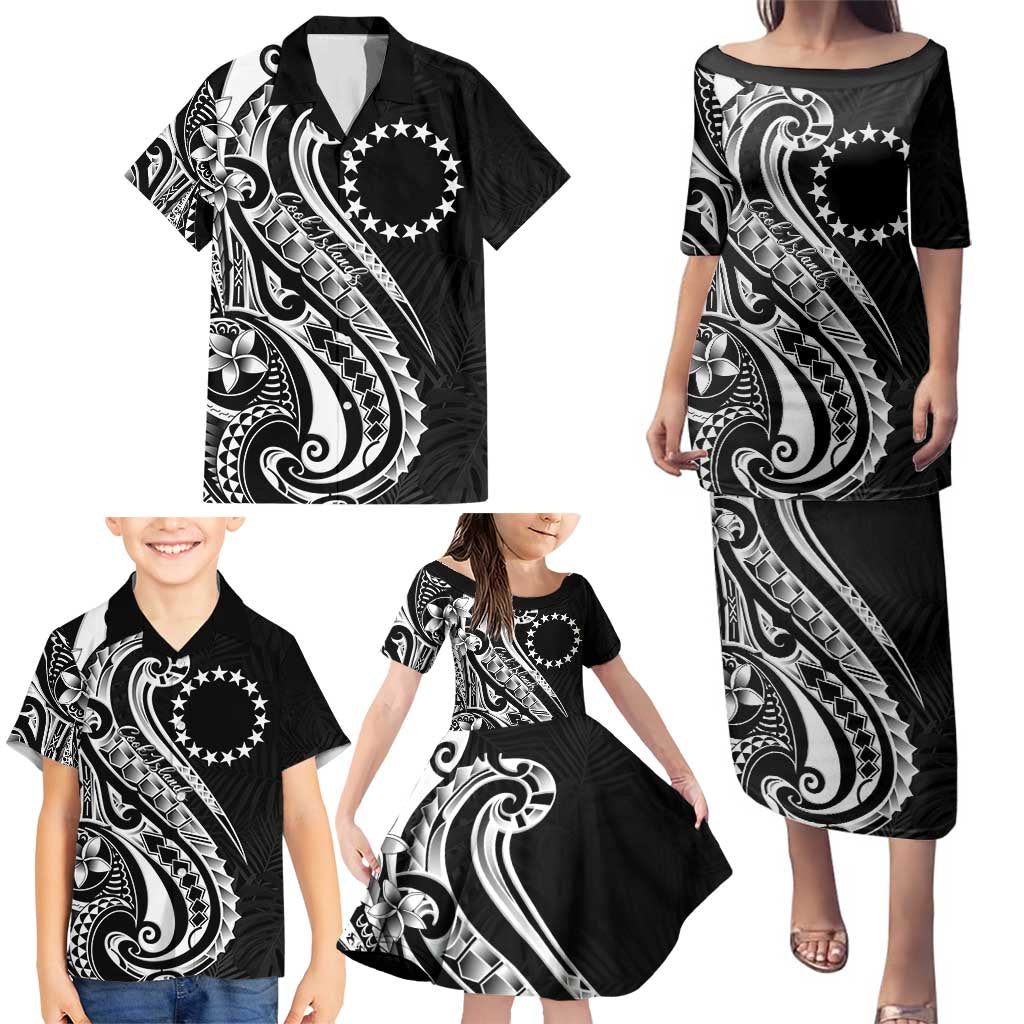 Kia Orana Cook Islands Family Matching Puletasi and Hawaiian Shirt Kerekere Plumeria Tropical Waves - Polynesian Pride