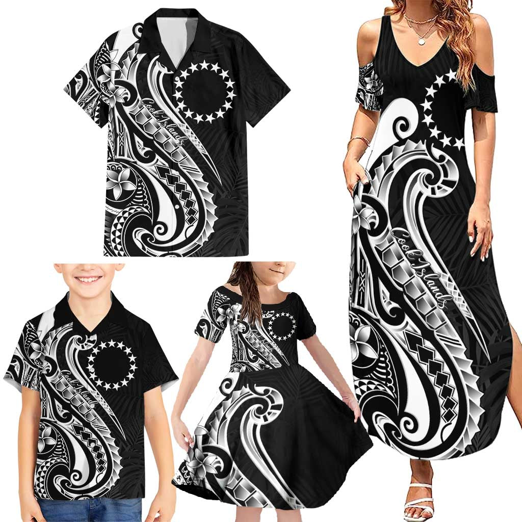 Kia Orana Cook Islands Family Matching Summer Maxi Dress and Hawaiian Shirt Kerekere Plumeria Tropical Waves - Polynesian Pride