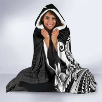 Kia Orana Cook Islands Hooded Blanket Kerekere Plumeria Tropical Waves - Polynesian Pride