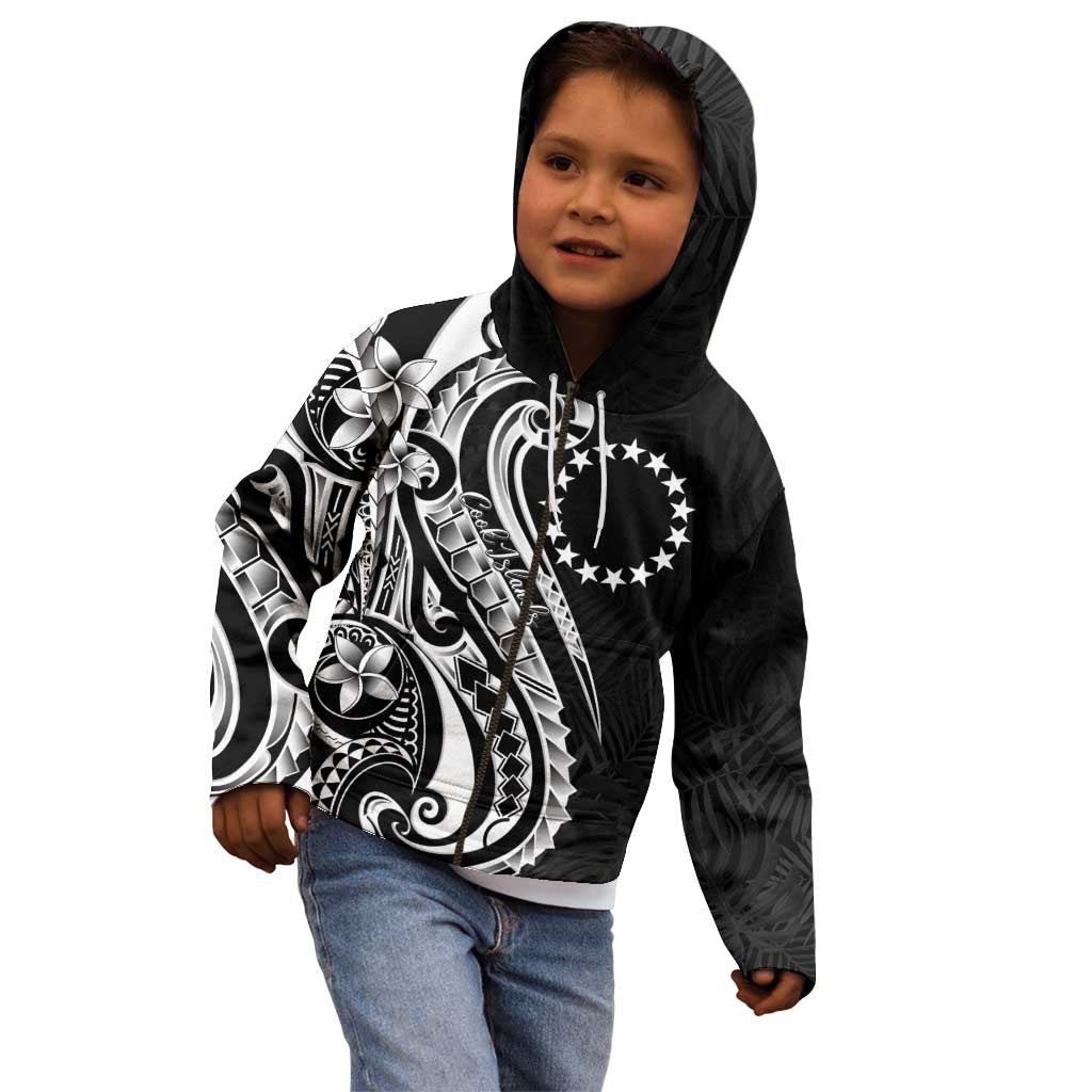 Kia Orana Cook Islands Kid Hoodie Kerekere Plumeria Tropical Waves - Polynesian Pride