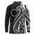 Kia Orana Cook Islands Long Sleeve Polo Shirt Kerekere Plumeria Tropical Waves - Polynesian Pride