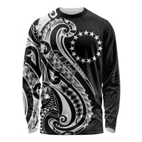 Kia Orana Cook Islands Long Sleeve Shirt Kerekere Plumeria Tropical Waves - Polynesian Pride