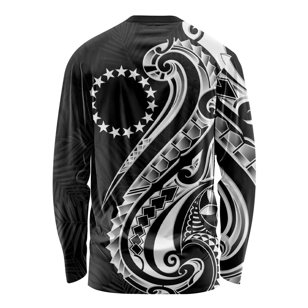 Kia Orana Cook Islands Long Sleeve Shirt Kerekere Plumeria Tropical Waves - Polynesian Pride