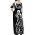 Kia Orana Cook Islands Off Shoulder Maxi Dress Kerekere Plumeria Tropical Waves - Polynesian Pride