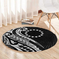 Kia Orana Cook Islands Round Carpet Kerekere Plumeria Tropical Waves - Polynesian Pride