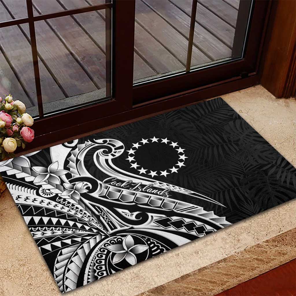 Kia Orana Cook Islands Rubber Doormat Kerekere Plumeria Tropical Waves - Polynesian Pride