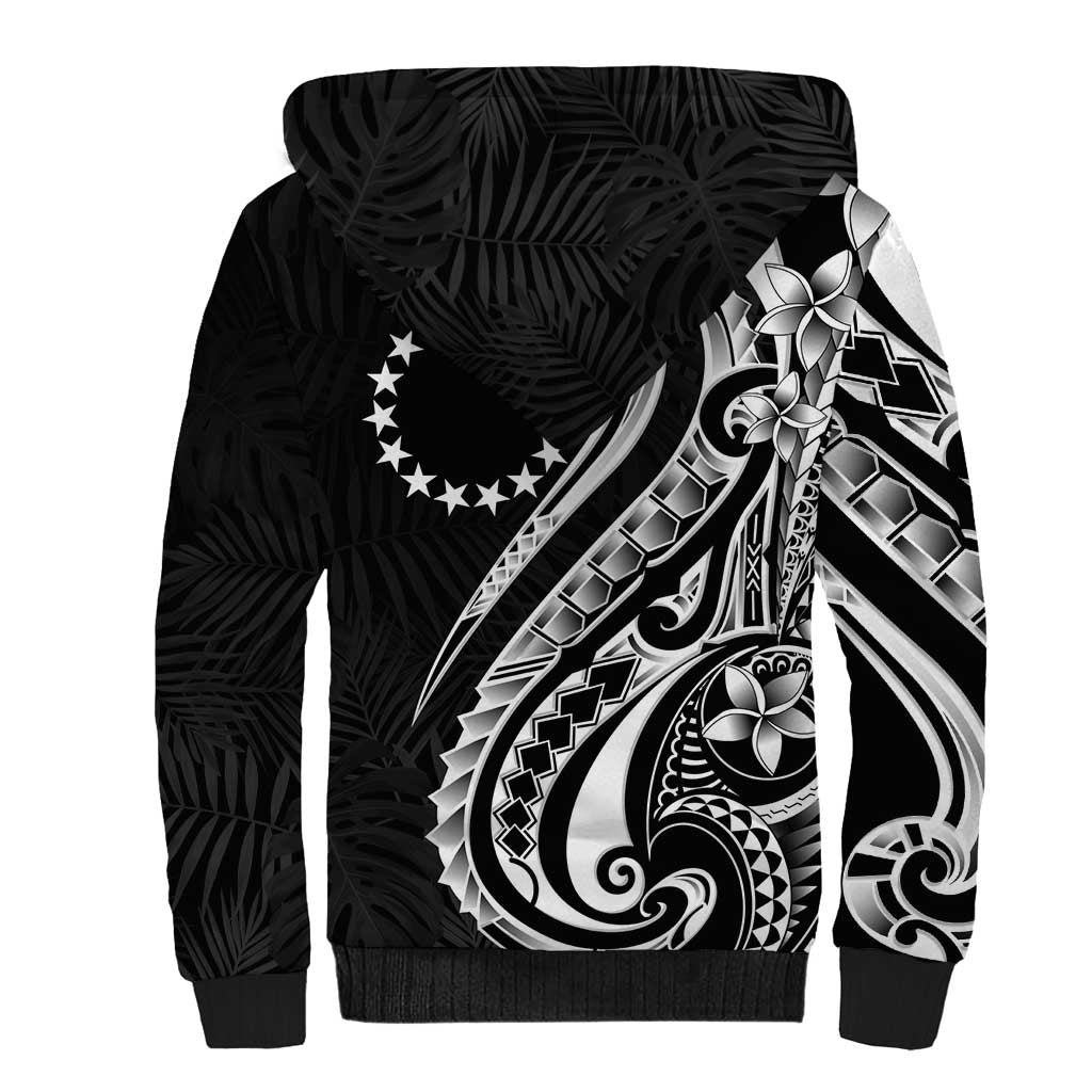 Kia Orana Cook Islands Sherpa Hoodie Kerekere Plumeria Tropical Waves - Polynesian Pride