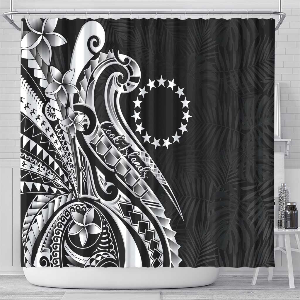Kia Orana Cook Islands Shower Curtain Kerekere Plumeria Tropical Waves - Polynesian Pride