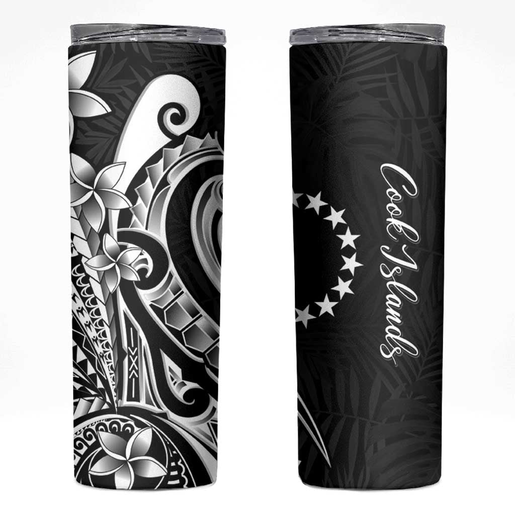 Kia Orana Cook Islands Skinny Tumbler Kerekere Plumeria Tropical Waves - Polynesian Pride
