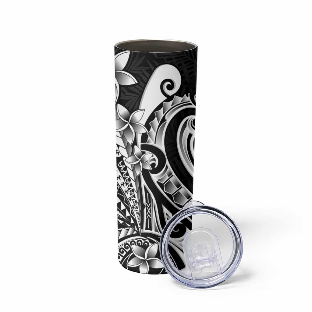 Kia Orana Cook Islands Skinny Tumbler Kerekere Plumeria Tropical Waves - Polynesian Pride