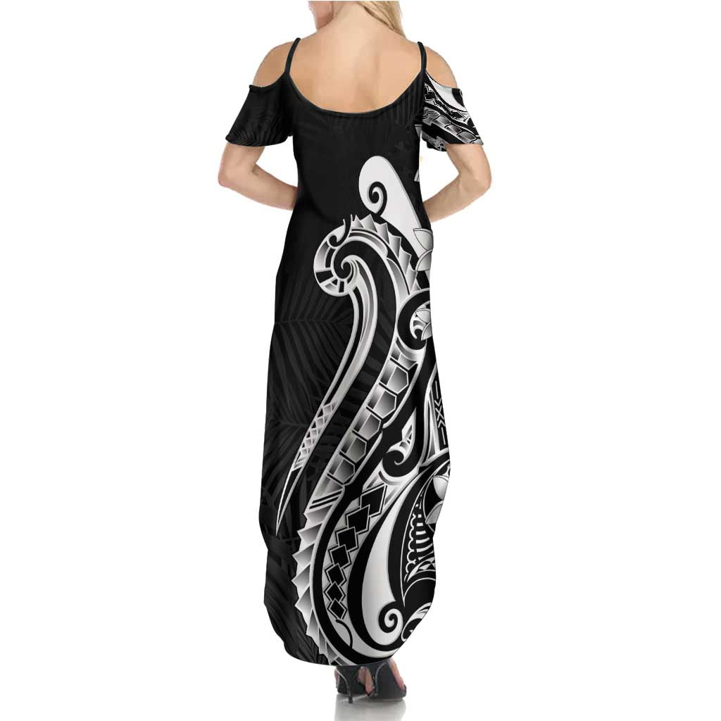 Kia Orana Cook Islands Summer Maxi Dress Kerekere Plumeria Tropical Waves - Polynesian Pride