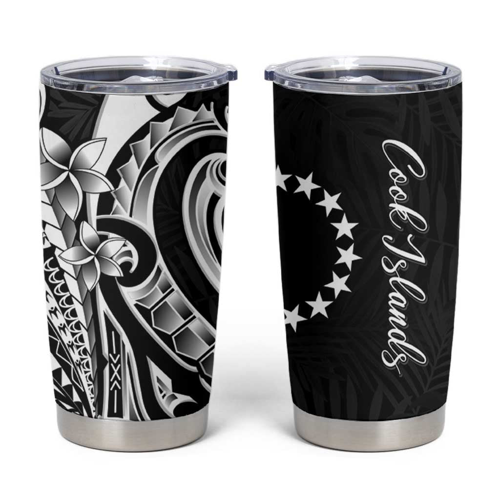 Kia Orana Cook Islands Tumbler Cup Kerekere Plumeria Tropical Waves - Polynesian Pride