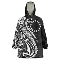 Kia Orana Cook Islands Wearable Blanket Hoodie Kerekere Plumeria Tropical Waves - Polynesian Pride