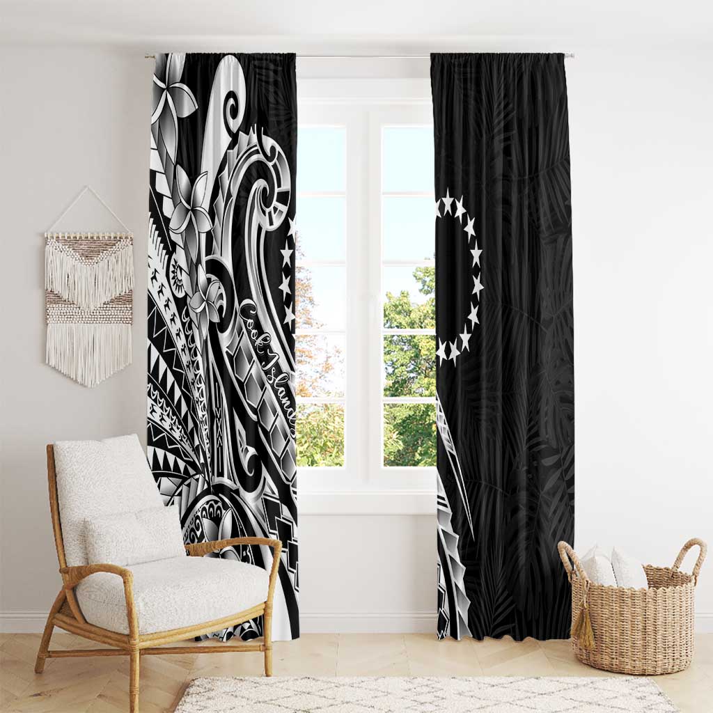 Kia Orana Cook Islands Window Curtain Kerekere Plumeria Tropical Waves - Polynesian Pride