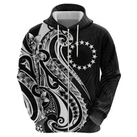 Kia Orana Cook Islands Zip Hoodie Kerekere Plumeria Tropical Waves - Polynesian Pride