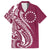 Kia Orana Cook Islands Family Matching Long Sleeve Bodycon Dress and Hawaiian Shirt Maroon Plumeria Tropical Waves - Polynesian Pride