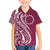 Kia Orana Cook Islands Family Matching Short Sleeve Bodycon Dress and Hawaiian Shirt Maroon Plumeria Tropical Waves - Polynesian Pride