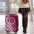 Kia Orana Cook Islands Luggage Cover Maroon Plumeria Tropical Waves - Polynesian Pride
