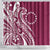 Kia Orana Cook Islands Shower Curtain Maroon Plumeria Tropical Waves - Polynesian Pride