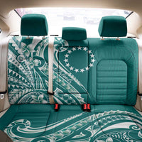 Kia Orana Cook Islands Back Car Seat Cover Teal Plumeria Tropical Waves - Polynesian Pride