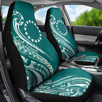 Kia Orana Cook Islands Car Seat Cover Teal Plumeria Tropical Waves - Polynesian Pride