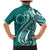 Kia Orana Cook Islands Family Matching Mermaid Dress and Hawaiian Shirt Teal Plumeria Tropical Waves - Polynesian Pride