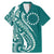 Kia Orana Cook Islands Family Matching Mermaid Dress and Hawaiian Shirt Teal Plumeria Tropical Waves - Polynesian Pride