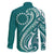 Kia Orana Cook Islands Family Matching Short Sleeve Bodycon Dress and Hawaiian Shirt Teal Plumeria Tropical Waves - Polynesian Pride