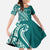 Kia Orana Cook Islands Family Matching Tank Maxi Dress and Hawaiian Shirt Teal Plumeria Tropical Waves - Polynesian Pride
