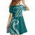 Kia Orana Cook Islands Family Matching Tank Maxi Dress and Hawaiian Shirt Teal Plumeria Tropical Waves - Polynesian Pride