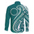 Kia Orana Cook Islands Family Matching Tank Maxi Dress and Hawaiian Shirt Teal Plumeria Tropical Waves - Polynesian Pride