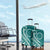 Kia Orana Cook Islands Luggage Cover Teal Plumeria Tropical Waves - Polynesian Pride