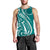 Kia Orana Cook Islands Men Tank Top Teal Plumeria Tropical Waves - Polynesian Pride
