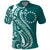 Kia Orana Cook Islands Polo Shirt Teal Plumeria Tropical Waves - Polynesian Pride