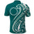 Kia Orana Cook Islands Polo Shirt Teal Plumeria Tropical Waves - Polynesian Pride
