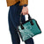 Kia Orana Cook Islands Shoulder Handbag Teal Plumeria Tropical Waves - Polynesian Pride
