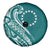 Kia Orana Cook Islands Spare Tire Cover Teal Plumeria Tropical Waves - Polynesian Pride