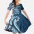 Kia Orana Cook Islands Family Matching Short Sleeve Bodycon Dress and Hawaiian Shirt Auika Plumeria Tropical Waves - Polynesian Pride