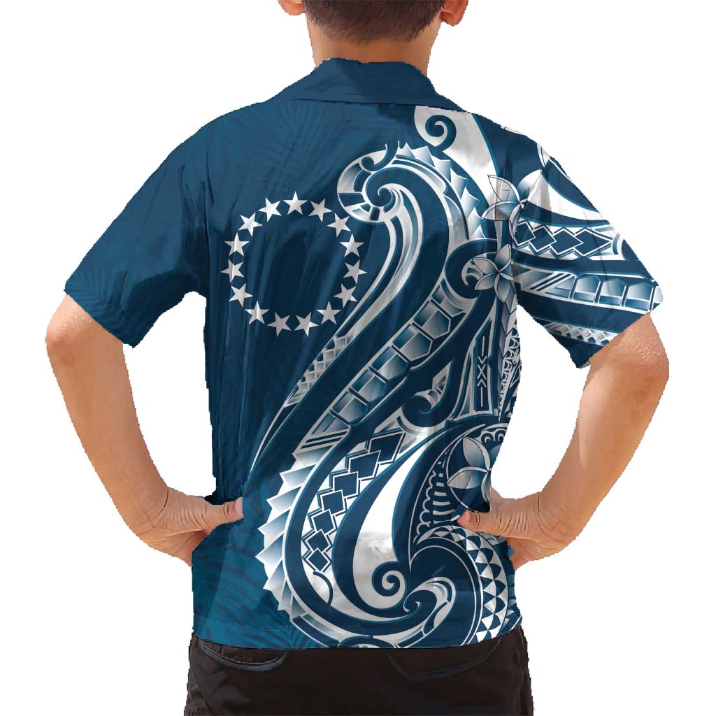 Kia Orana Cook Islands Family Matching Tank Maxi Dress and Hawaiian Shirt Auika Plumeria Tropical Waves - Polynesian Pride