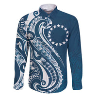 Kia Orana Cook Islands Family Matching Tank Maxi Dress and Hawaiian Shirt Auika Plumeria Tropical Waves - Polynesian Pride