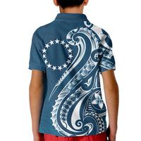 Kia Orana Cook Islands Kid Polo Shirt Auika Plumeria Tropical Waves - Polynesian Pride