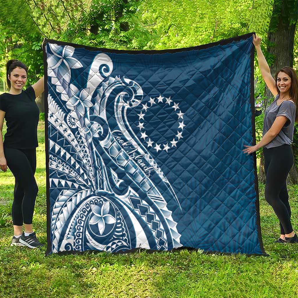 Kia Orana Cook Islands Quilt Auika Plumeria Tropical Waves - Polynesian Pride