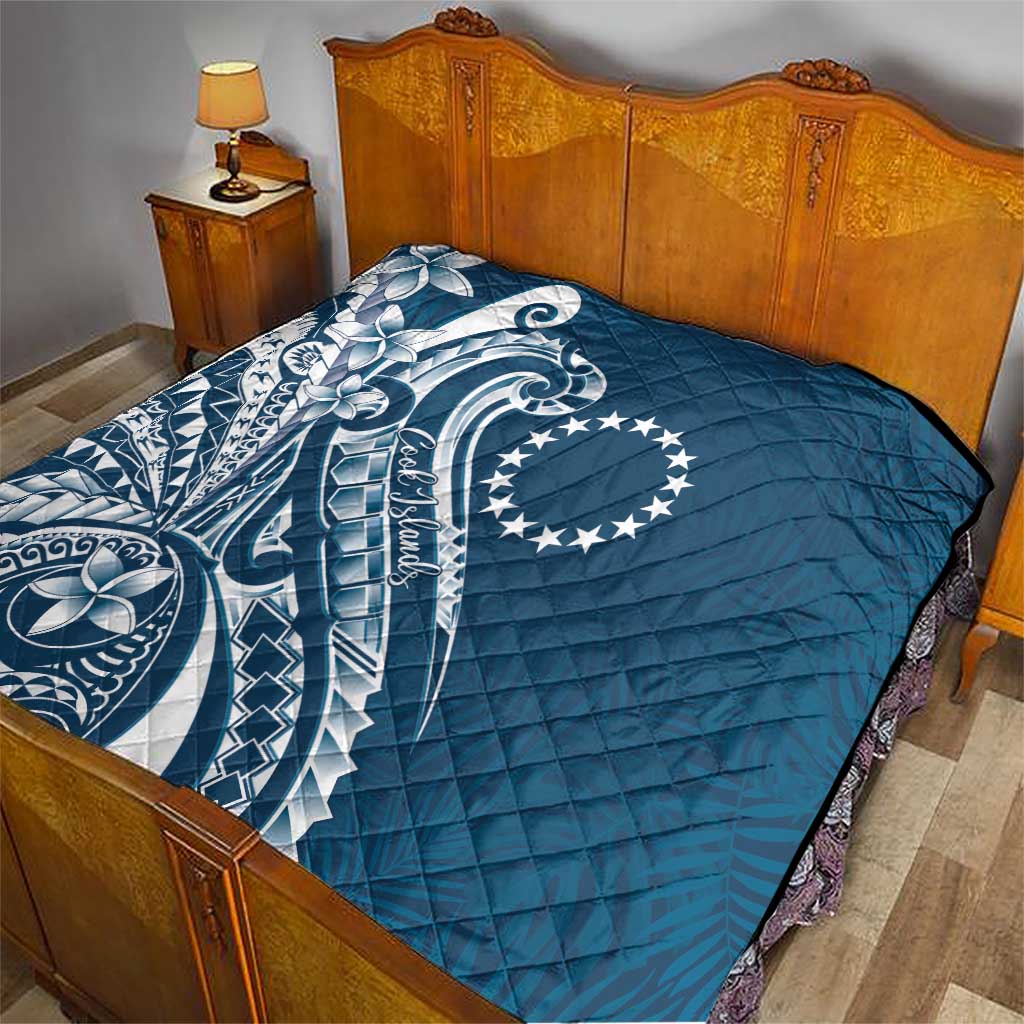 Kia Orana Cook Islands Quilt Auika Plumeria Tropical Waves - Polynesian Pride