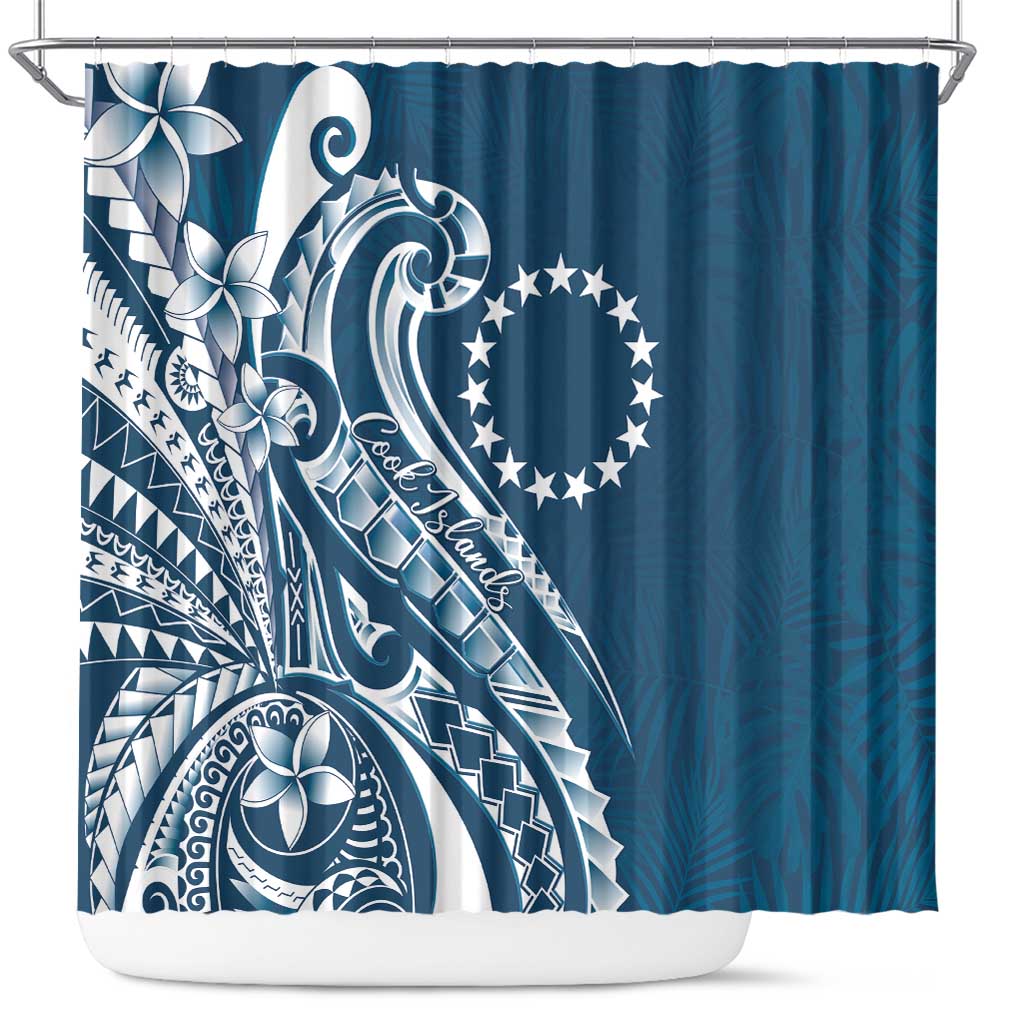 Kia Orana Cook Islands Shower Curtain Auika Plumeria Tropical Waves - Polynesian Pride