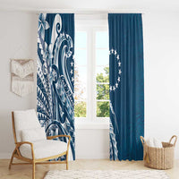 Kia Orana Cook Islands Window Curtain Auika Plumeria Tropical Waves - Polynesian Pride