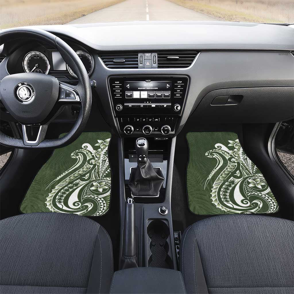 Kia Orana Cook Islands Car Mats Matie Plumeria Tropical Waves - Polynesian Pride