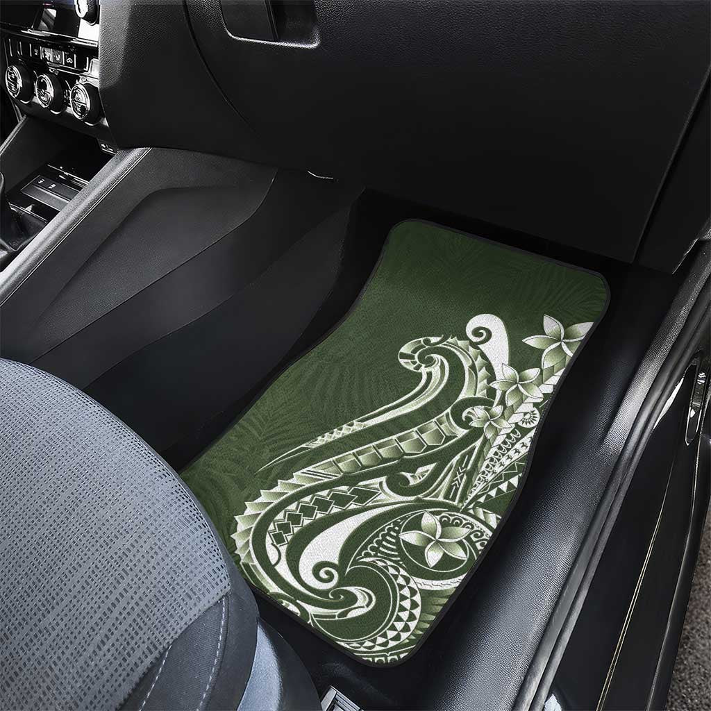 Kia Orana Cook Islands Car Mats Matie Plumeria Tropical Waves - Polynesian Pride