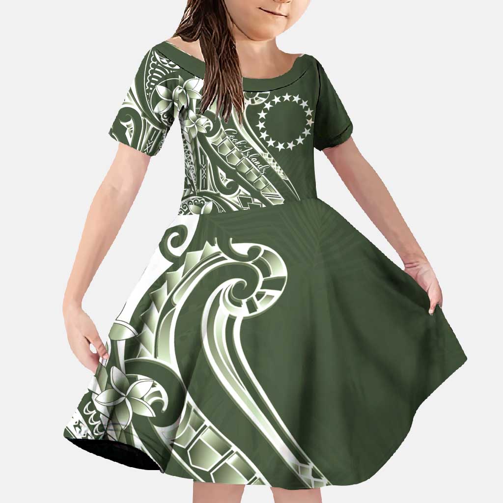 Kia Orana Cook Islands Family Matching Long Sleeve Bodycon Dress and Hawaiian Shirt Matie Plumeria Tropical Waves - Polynesian Pride