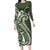Kia Orana Cook Islands Family Matching Long Sleeve Bodycon Dress and Hawaiian Shirt Matie Plumeria Tropical Waves - Polynesian Pride