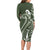 Kia Orana Cook Islands Family Matching Long Sleeve Bodycon Dress and Hawaiian Shirt Matie Plumeria Tropical Waves - Polynesian Pride